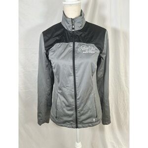 Irideon Equestrian Riding Jacket Womens Full Zip Stretch Black/Gray USA Small